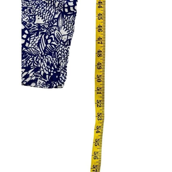 Lilly Pulitzer jumpsuit women’s size XS blue & white fish pattern strapless - Picture 4 of 8